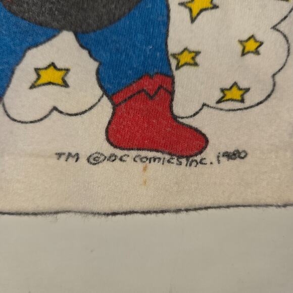 Vintage Superman Jr 1978 Champ Infant Baby T-Shirt 9 Months White Baby Fair - Picture 3 of 9